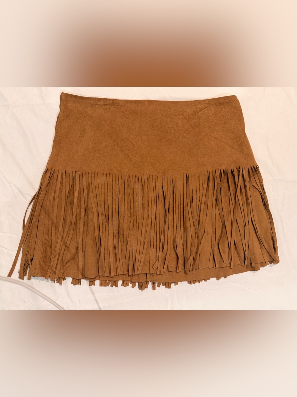 Jolt Brown Fringe Mini Skirt